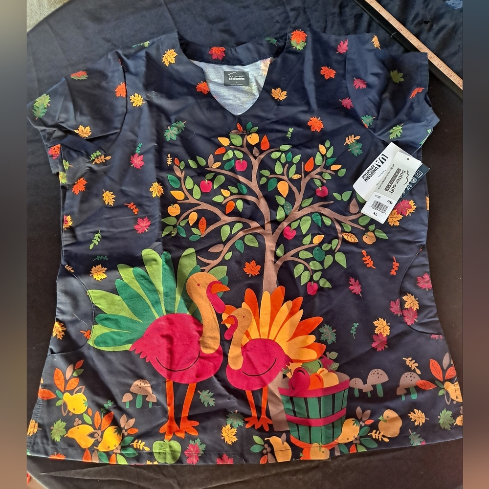 Colorful Autumn Print Blouse